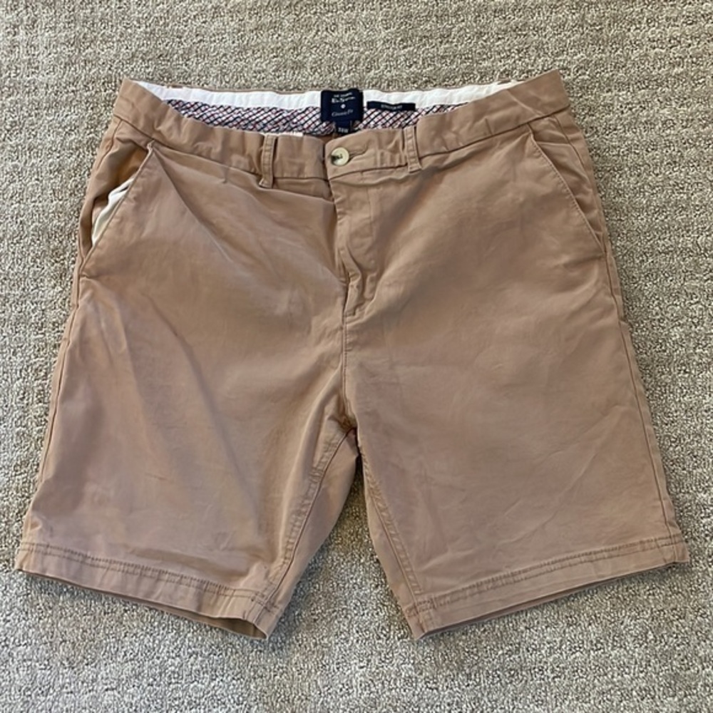 Ben Sherman Brown Flat Front Classic Fit Shorts
